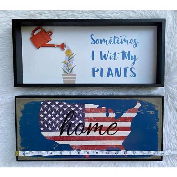 NWT Huntington Home 1 Reversible Design Horizontal Box Sign Plaque - Picture 3 of 12